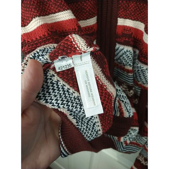 Loft Woman S Cardigan Fair Isle Pocket Front Zip Long Sleeve Cabin Core - Picture 7 of 9